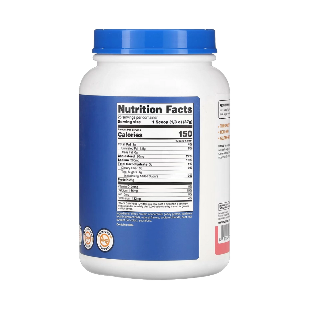Nutricost, Whey Protein Concentrate, Strawberry Milkshake, 2 lb, 907 g