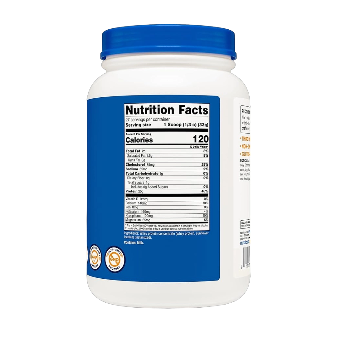 Nutricost, Whey Protein Concentrate, Unflavored, 2 lb