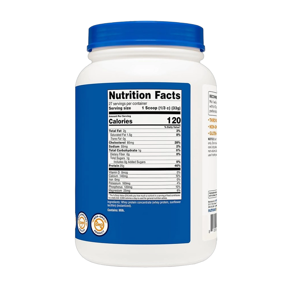 Nutricost, Whey Protein Concentrate, Unflavored, 2 lb