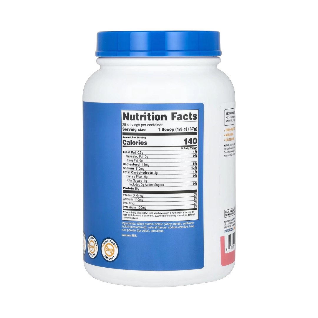 Nutricost, Whey Protein Isolate, Strawberry Milkshake, 2 lb, 907 g