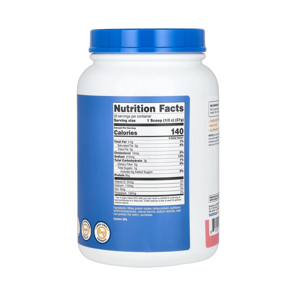 Nutricost, Whey Protein Isolate, Strawberry Milkshake, 2 lb, 907 g