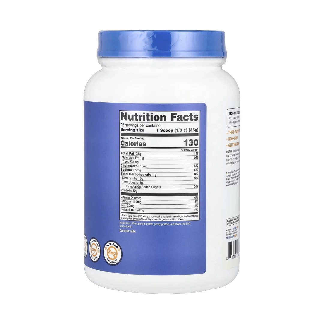 Nutricost, Whey Protein Isolate, Unflavored, 2 lb, 907 g