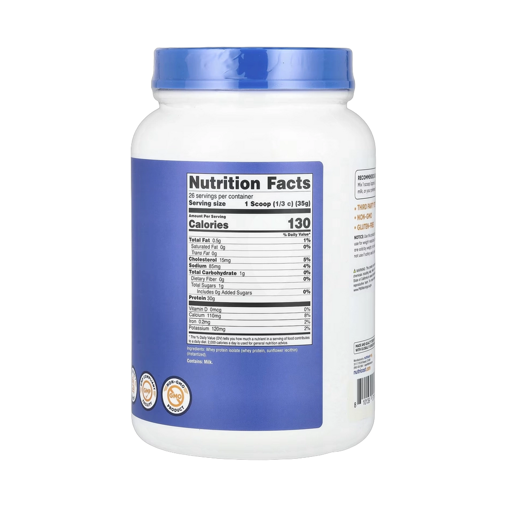 Nutricost, Whey Protein Isolate, Unflavored, 2 lb, 907 g