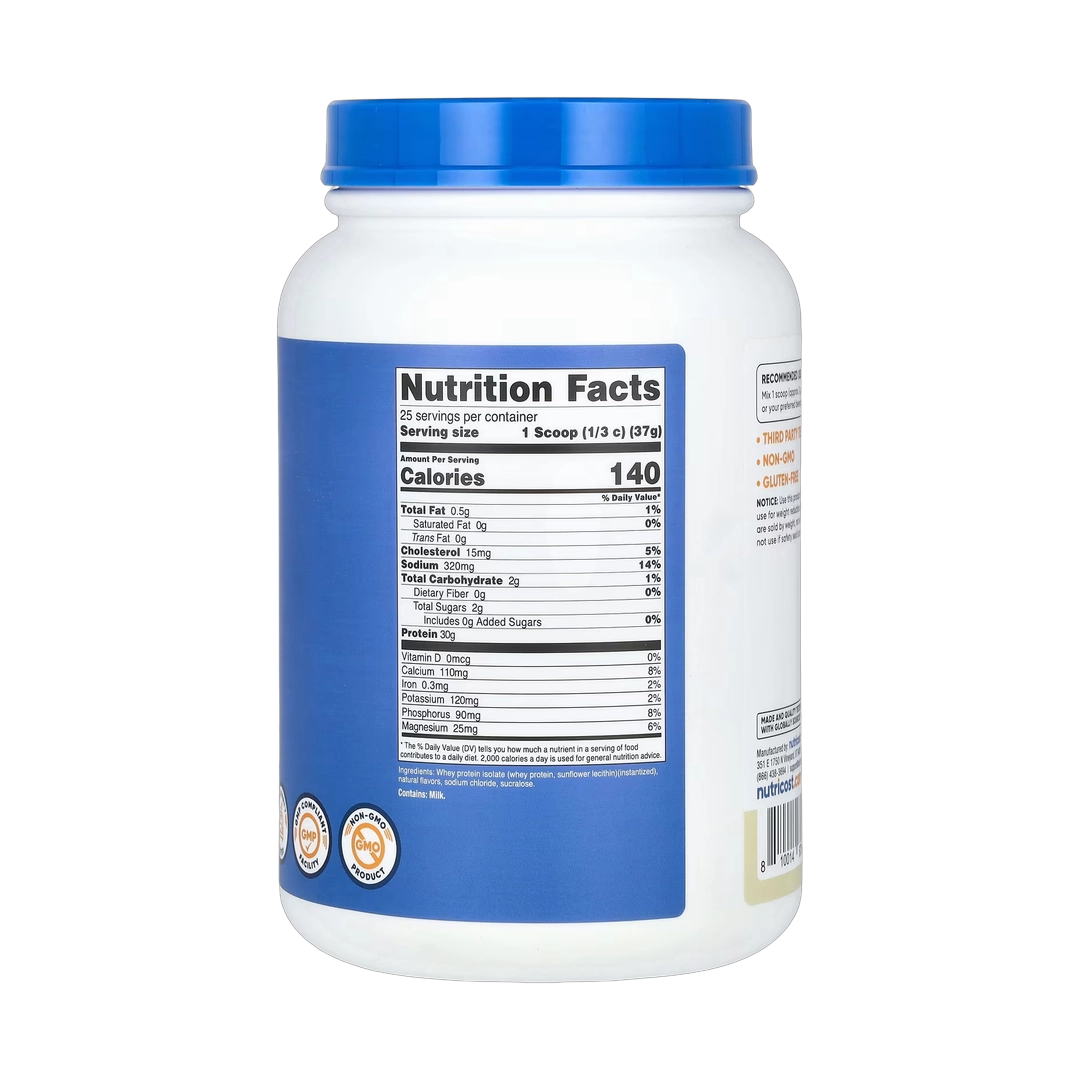 Nutricost, Whey Protein Isolate, Vanilla, 2 lb, 907 g