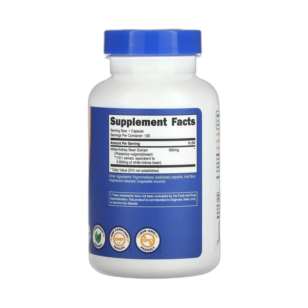 Nutricost, White Kidney Bean, 6,500 mg, 120 Capsules