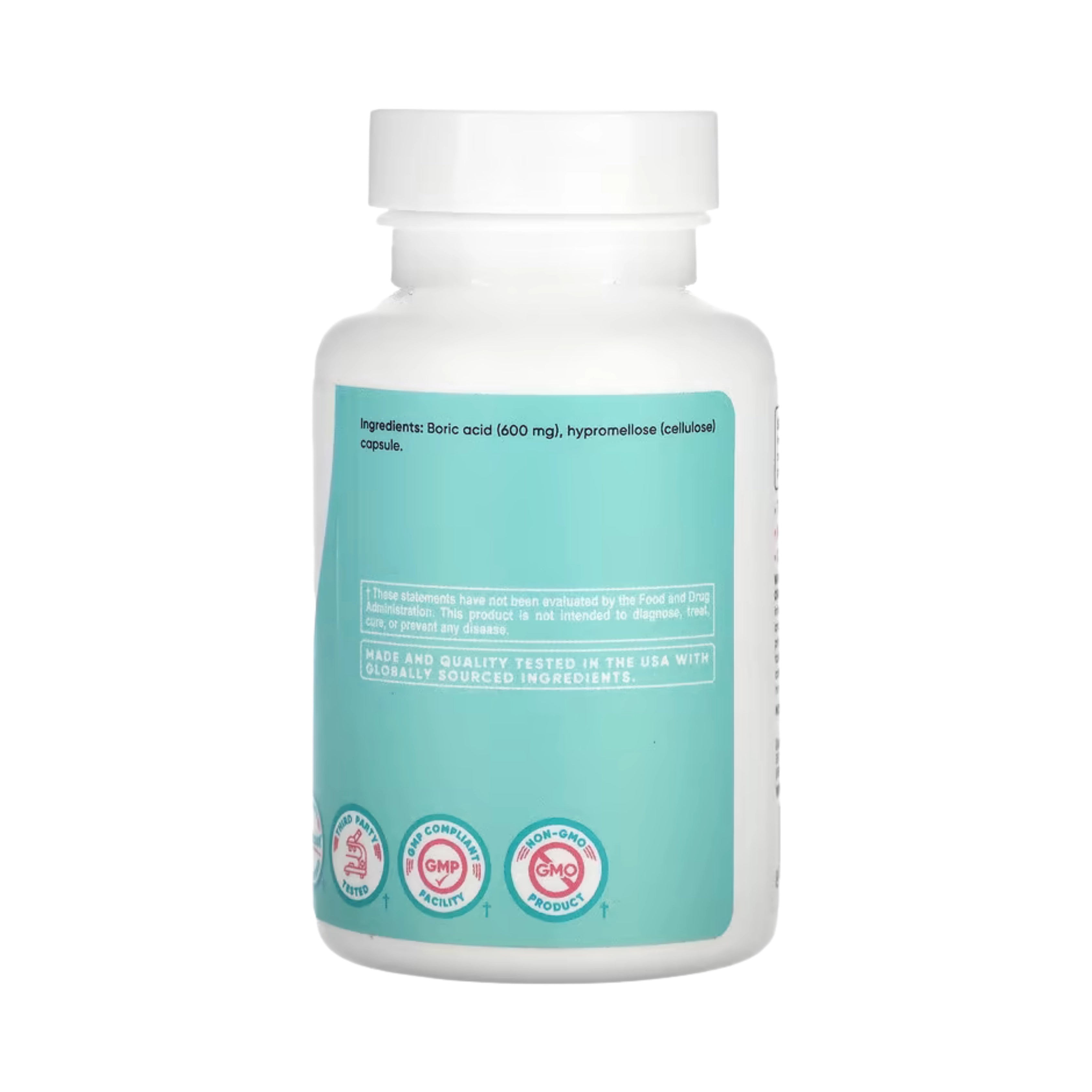 Nutricost, Women, Boric Acid, Vaginal Suppository, 600 mg, 30 Capsules