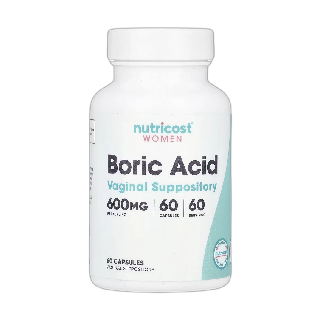 Nutricost, Women, Boric Acid, Vaginal Suppository, 600 mg , 60 Capsules