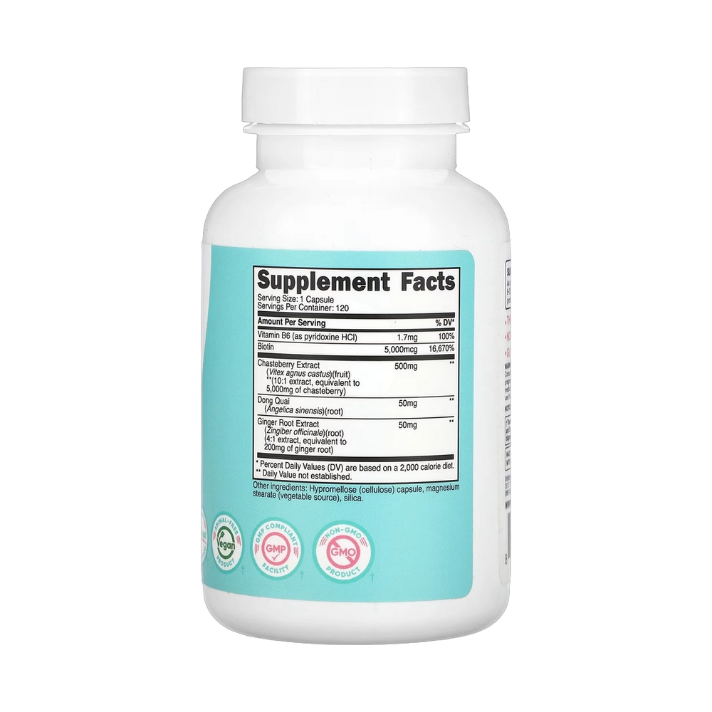 Nutricost, Women, Chasteberry with Dong Quai & Ginger Root, 5,000 mg, 120 Capsules