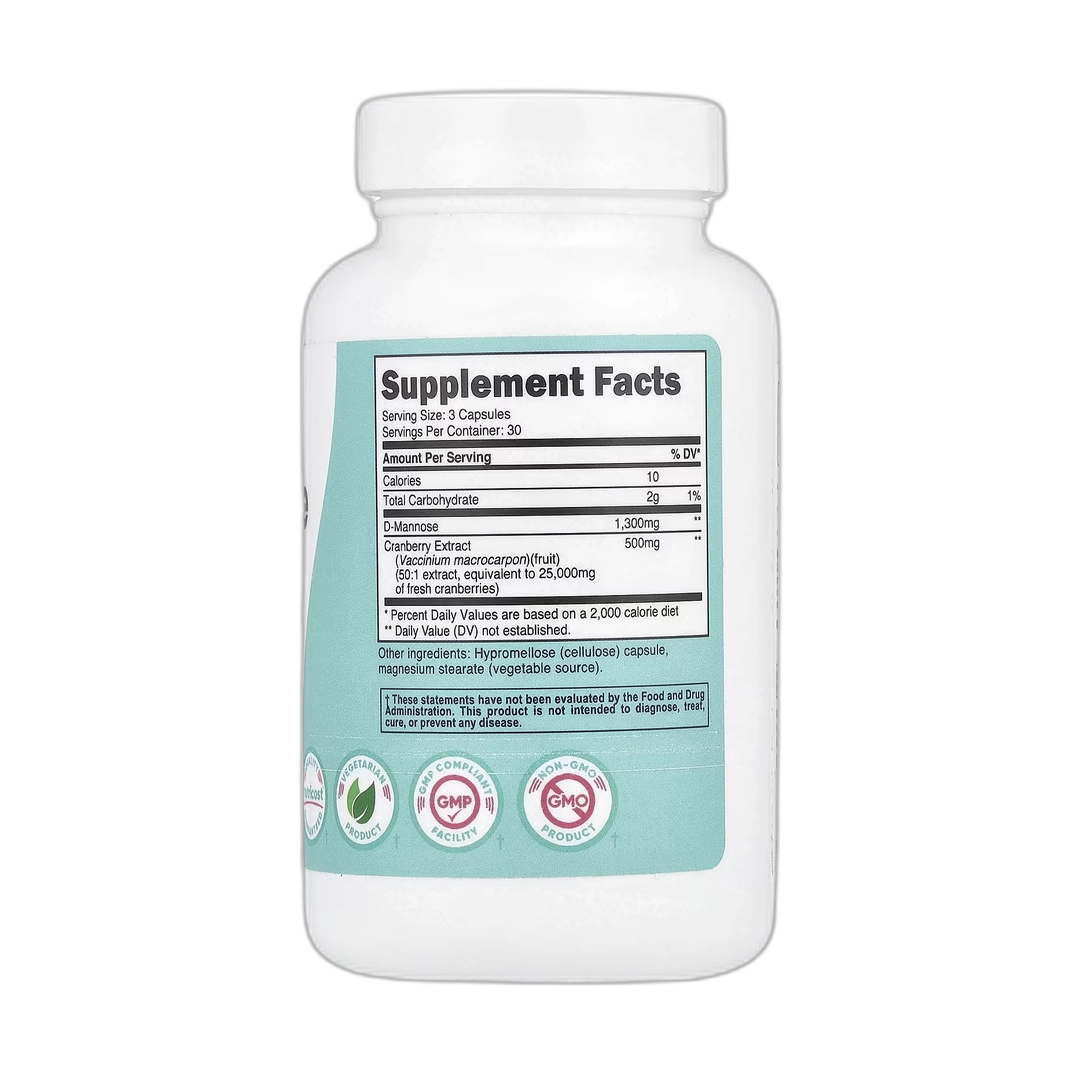 Nutricost, Women, D-Mannose with Cranberry Extract, 90 Capsules