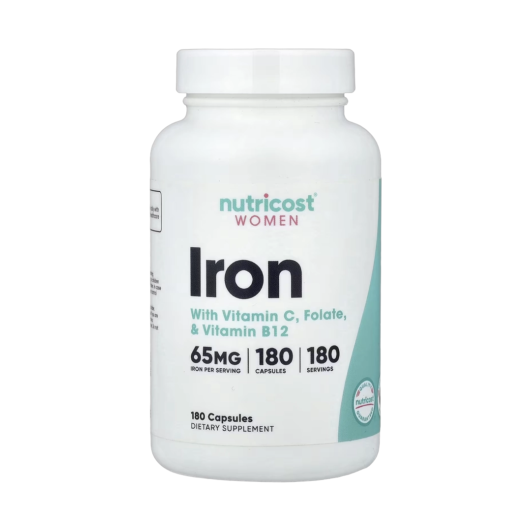 Nutricost, Women, Iron With Vitamin C, Folate, & Vitamin B12, 180 Capsules