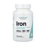 Nutricost, Women, Iron With Vitamin C, Folate, & Vitamin B12, 180 Capsules
