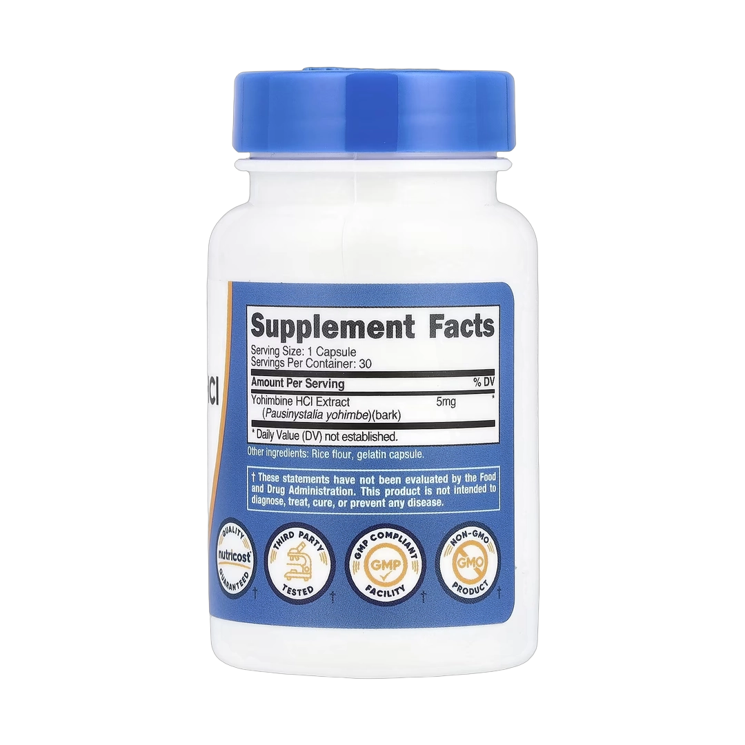 Nutricost, Yohimbine HCI, 5 mg, 30 Capsules