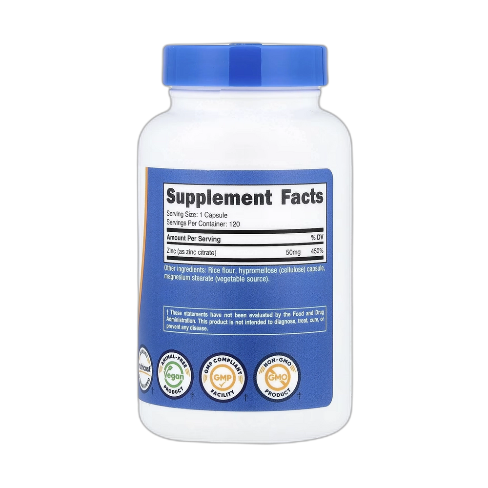 Nutricost, Zinc, 50 mg, 120 Capsules