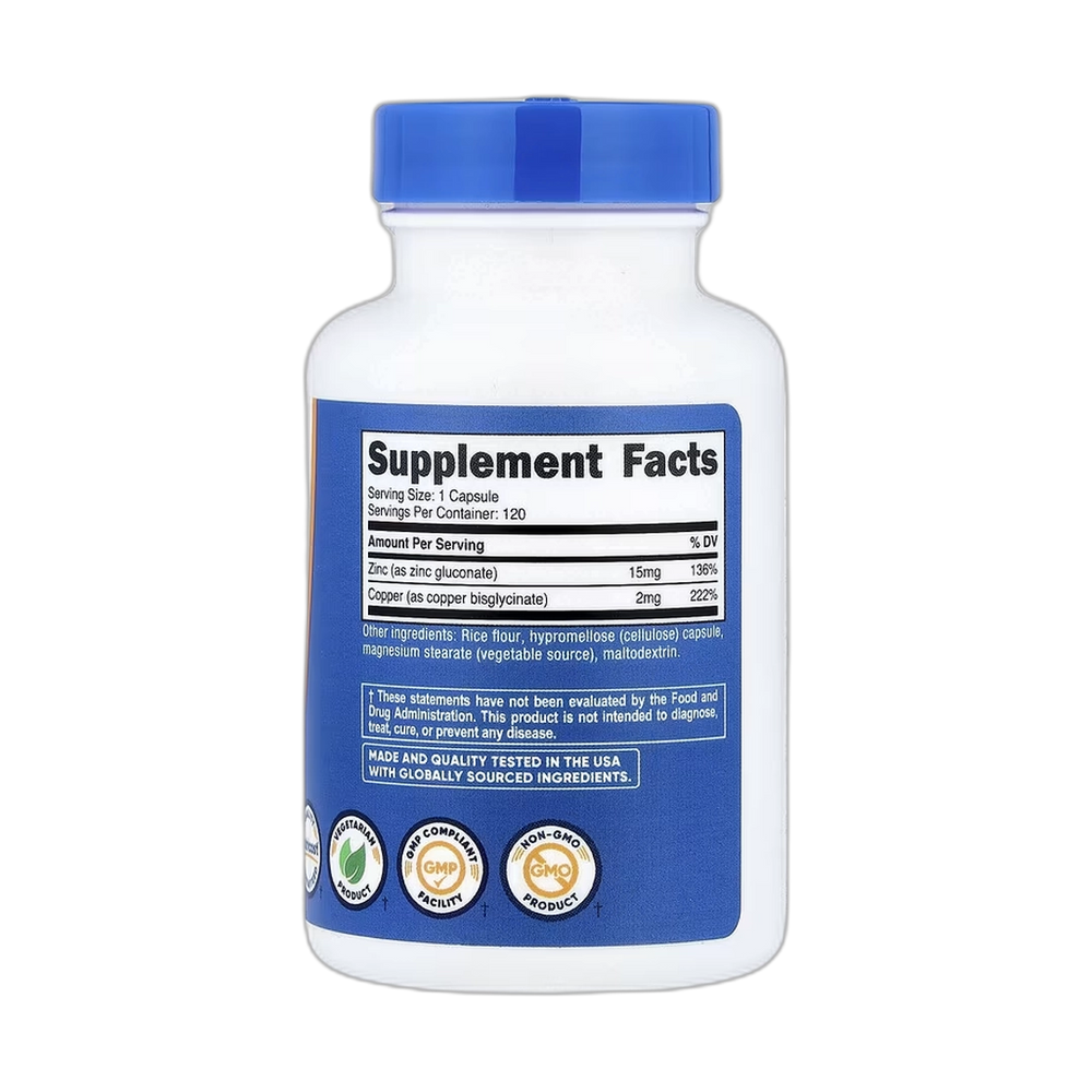 Nutricost, Zinc + Copper, 120 Capsules
