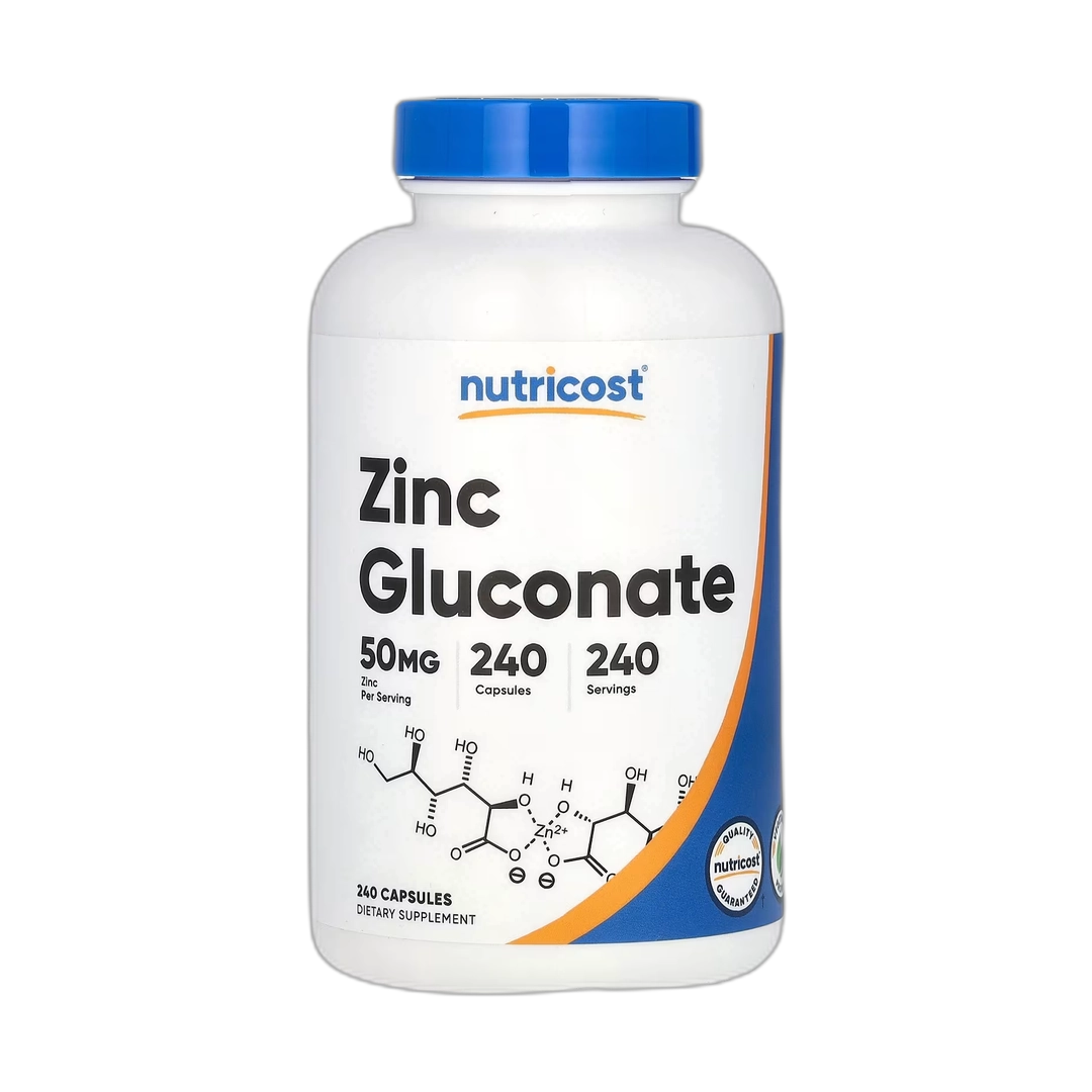 Nutricost, Zinc Gluconate, 50 mg, 240 Capsules