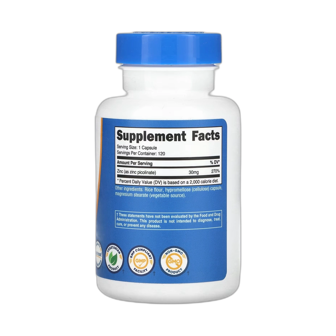 Nutricost, Zinc Picolinate, 30 mg, 120 Capsules