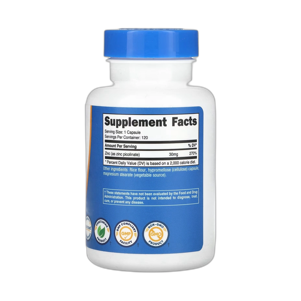 Nutricost, Zinc Picolinate, 30 mg, 120 Capsules