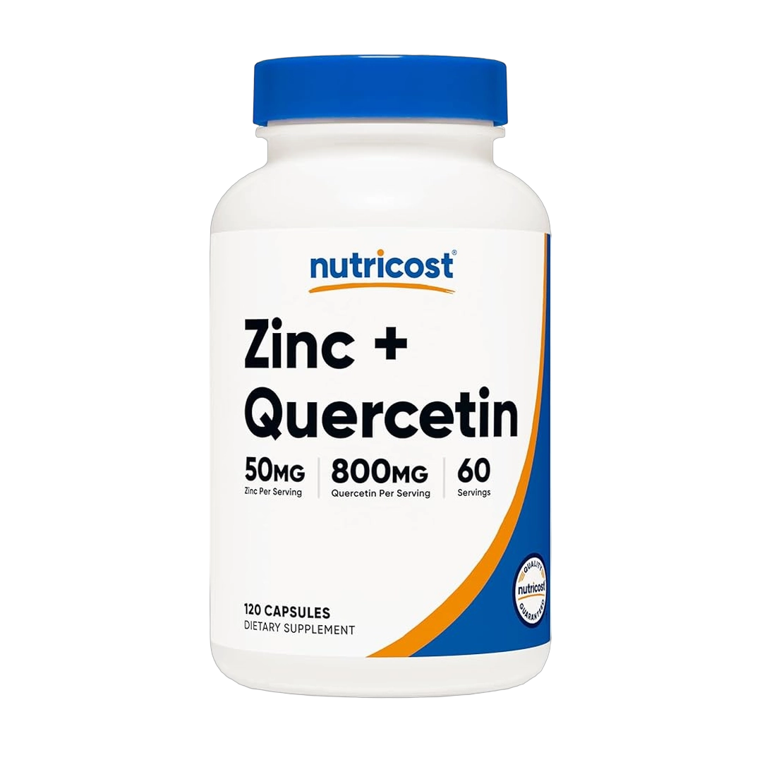 Nutricost Zinc + Quercetin Supplement (50mg Zinc, 800mg Quercetin) 120 Capsules