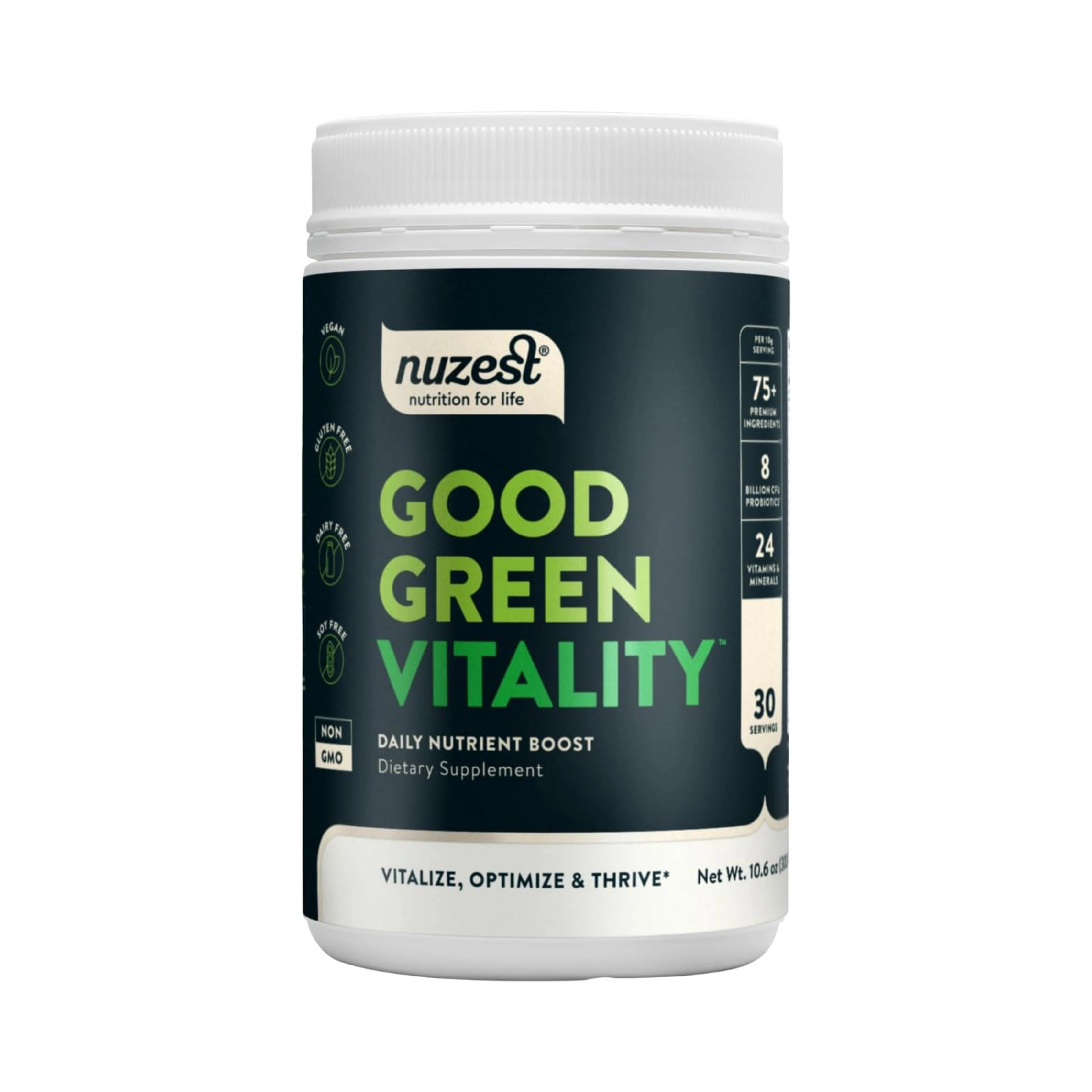 Nuzest, Greens Powder Good Green Vitality, Vegan Multivitamin Supplement, 300 Gm