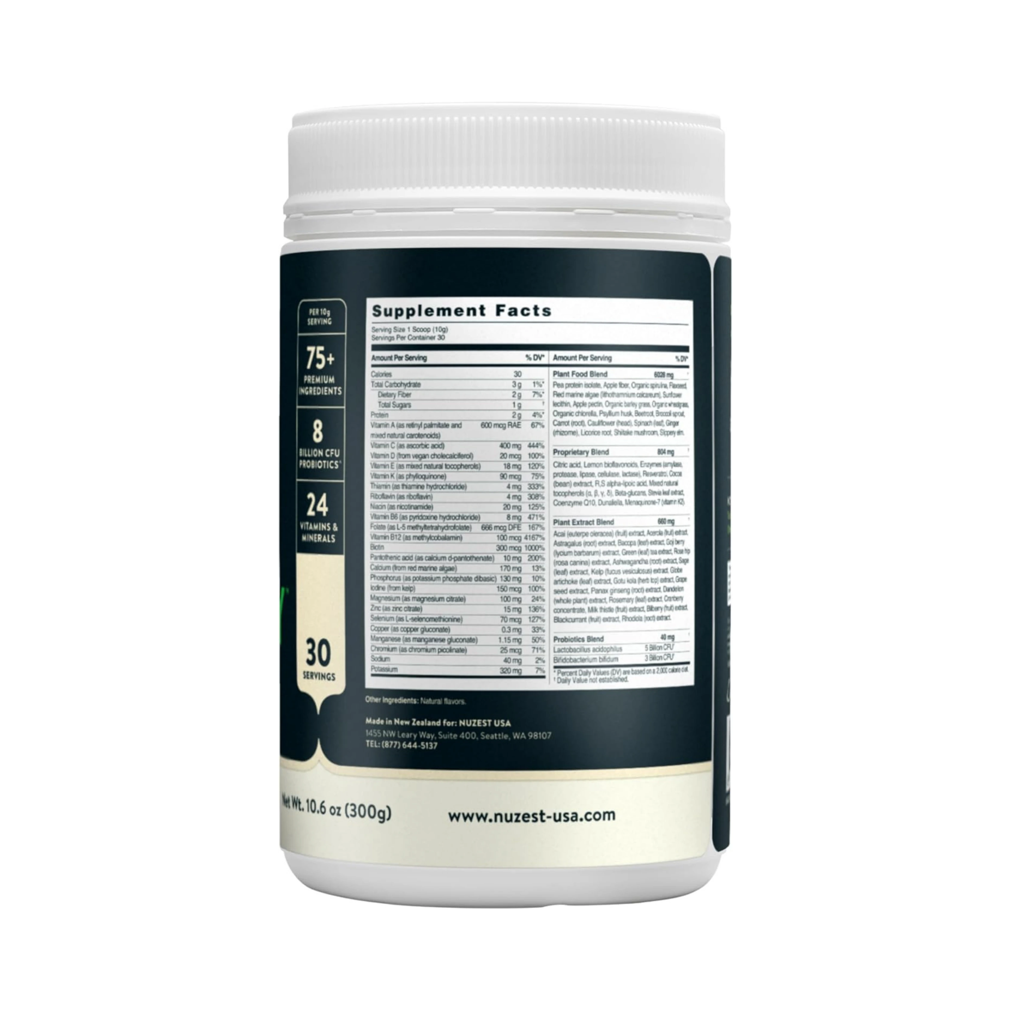 Nuzest, Greens Powder Good Green Vitality, Vegan Multivitamin Supplement, 300 Gm
