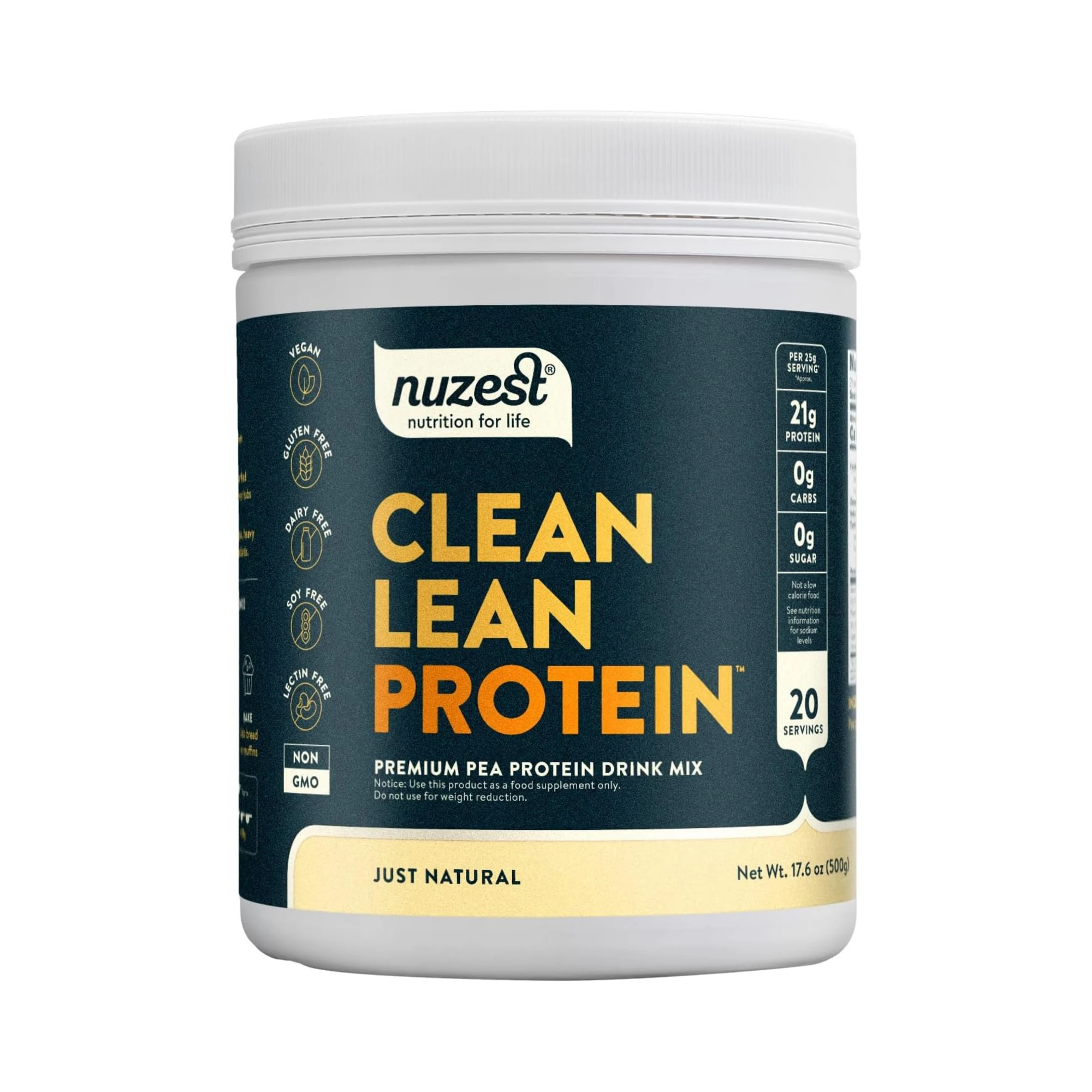 Nuzest, Pea Protein Powder, Clean Lean Protein, Just Natural, 20 Servings, 1.1 lb