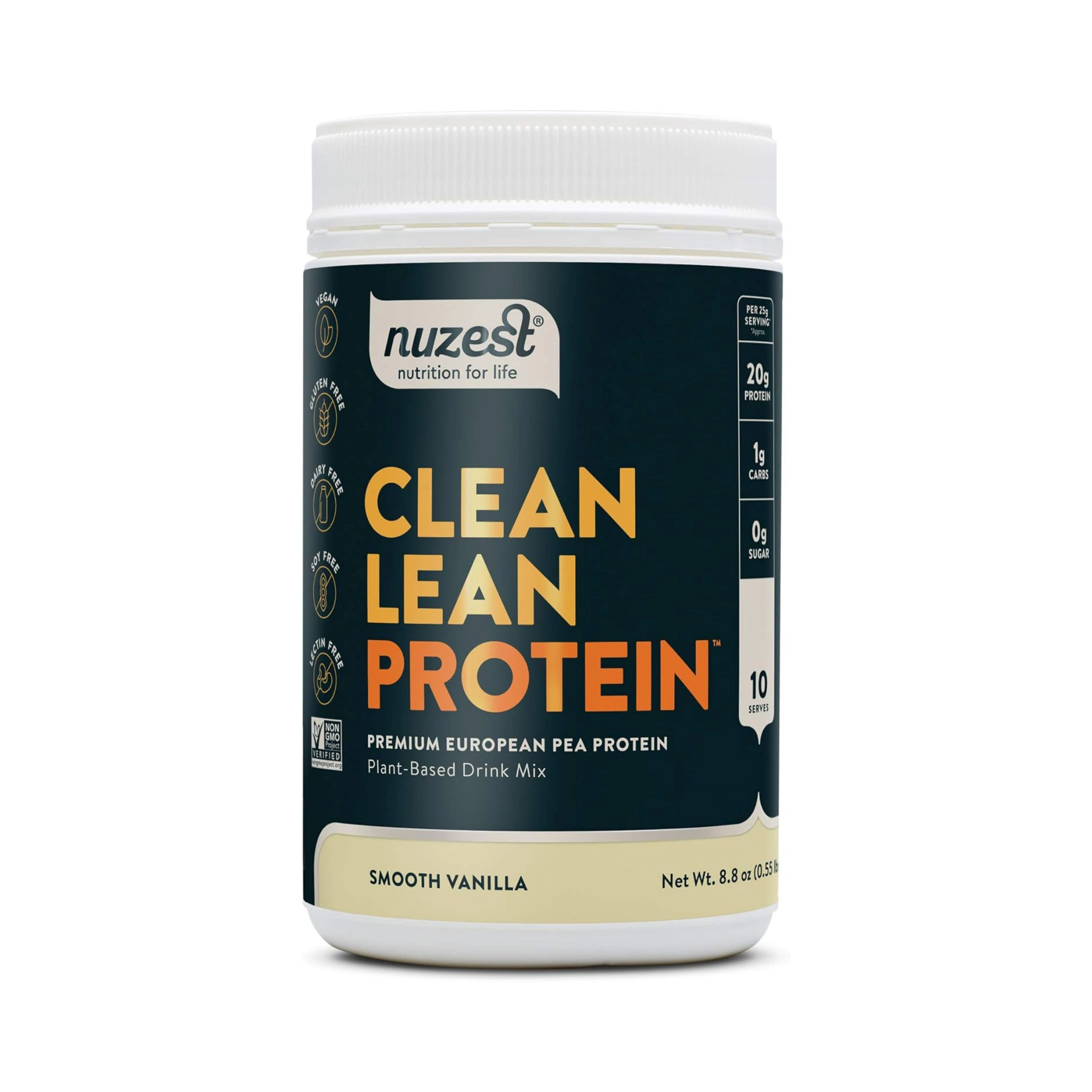 Nuzest, Pea Protein Powder, Clean Lean Protein, Smooth Vanilla, 10 Servings, 8.8 Oz