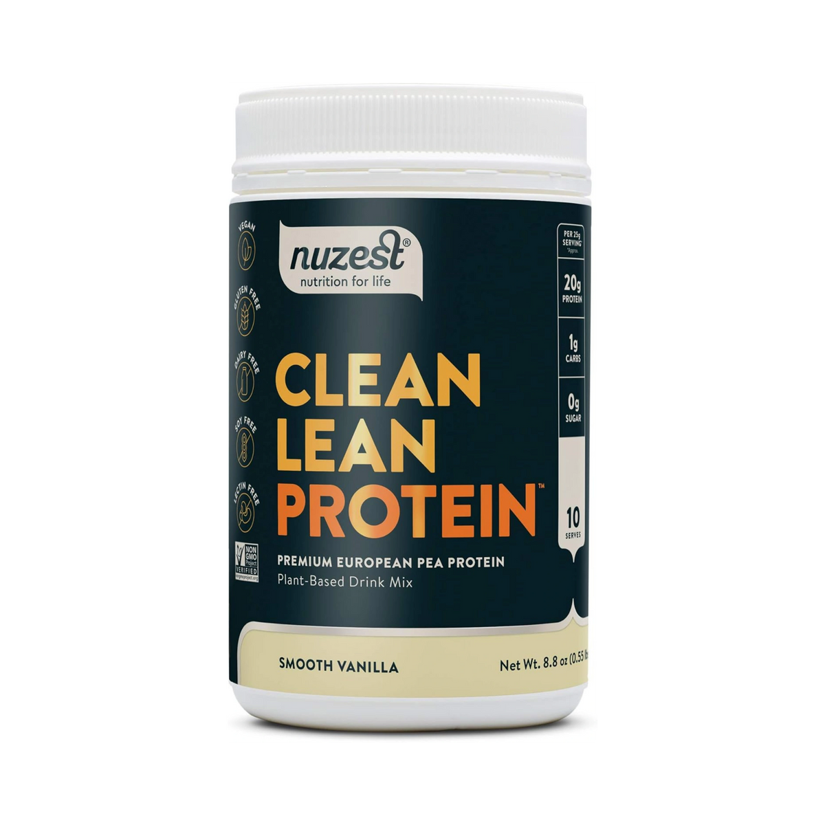 Nuzest, Pea Protein Powder, Clean Lean Protein, Smooth Vanilla, 10 Servings, 8.8 Oz