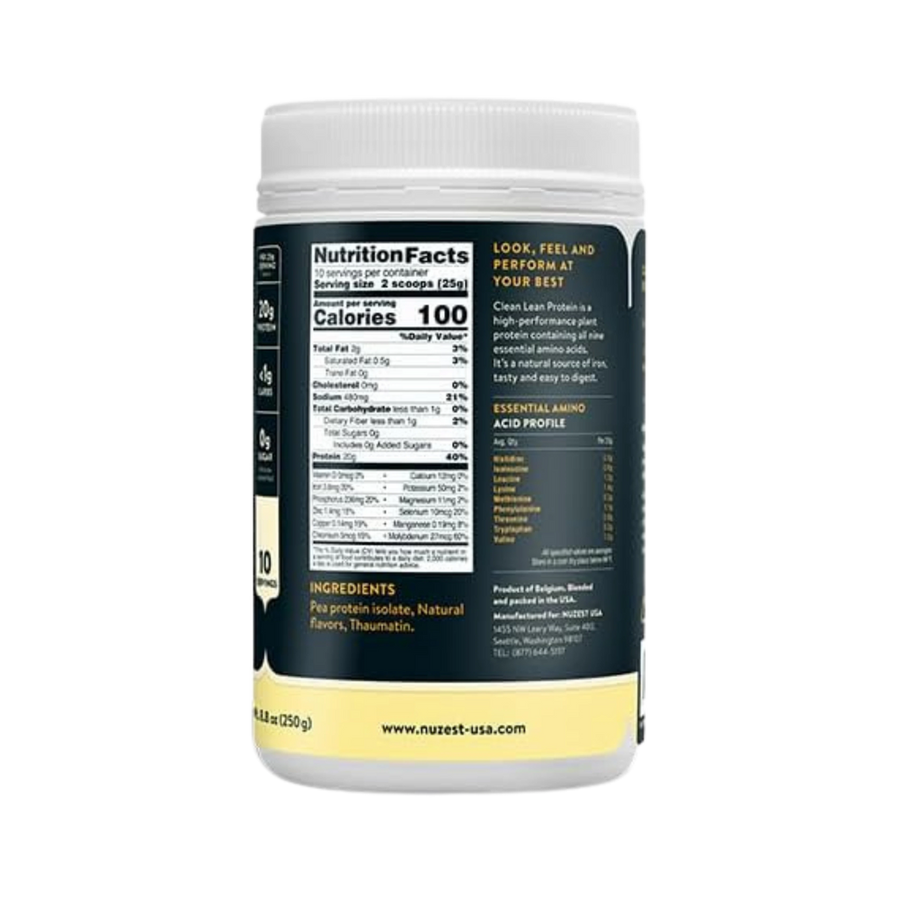 Nuzest, Pea Protein Powder, Clean Lean Protein, Smooth Vanilla, 10 Servings, 8.8 Oz