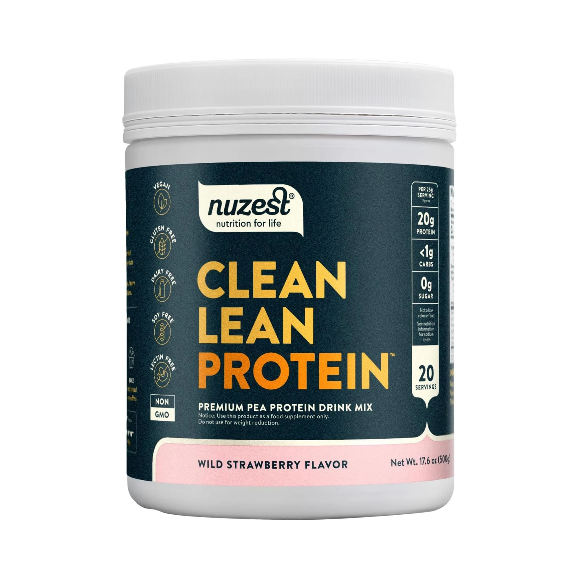 Nuzest, Pea Protein Powder, Clean Lean Protein, Wild Strawberry, 20 Servings, 1.1 lb