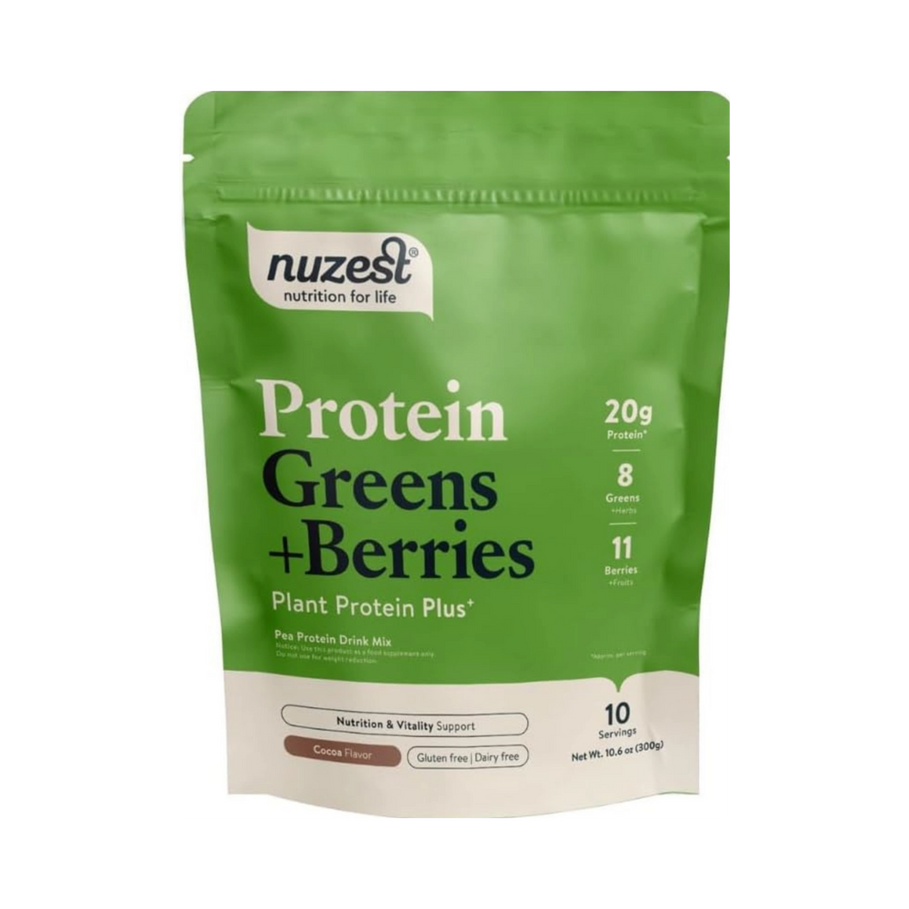 Nuzest, Protein Greens + Berries, Cocoa, 10.6 Oz