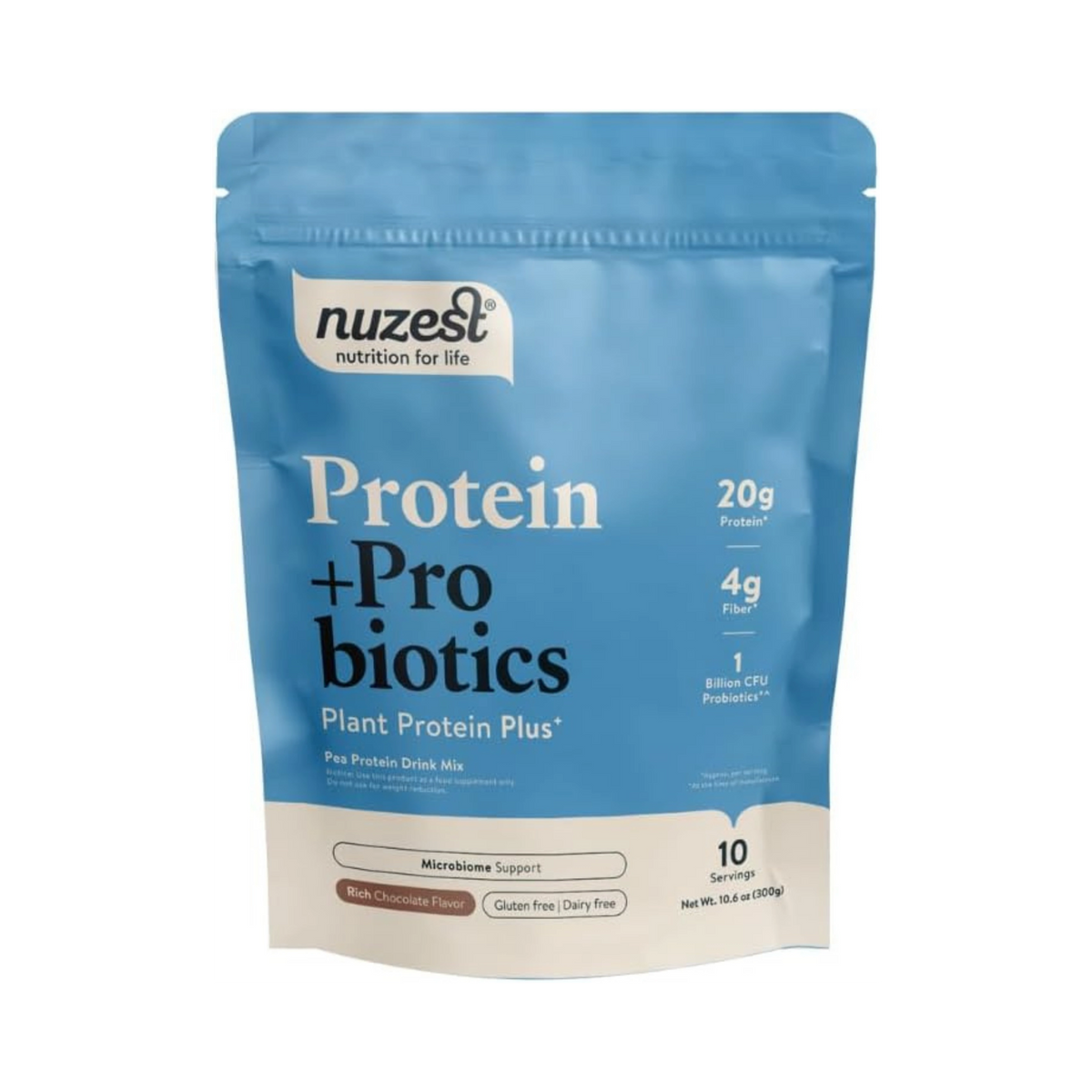 Nuzest, Protein + Probiotics, Rich Chocolate, 10.6 Oz