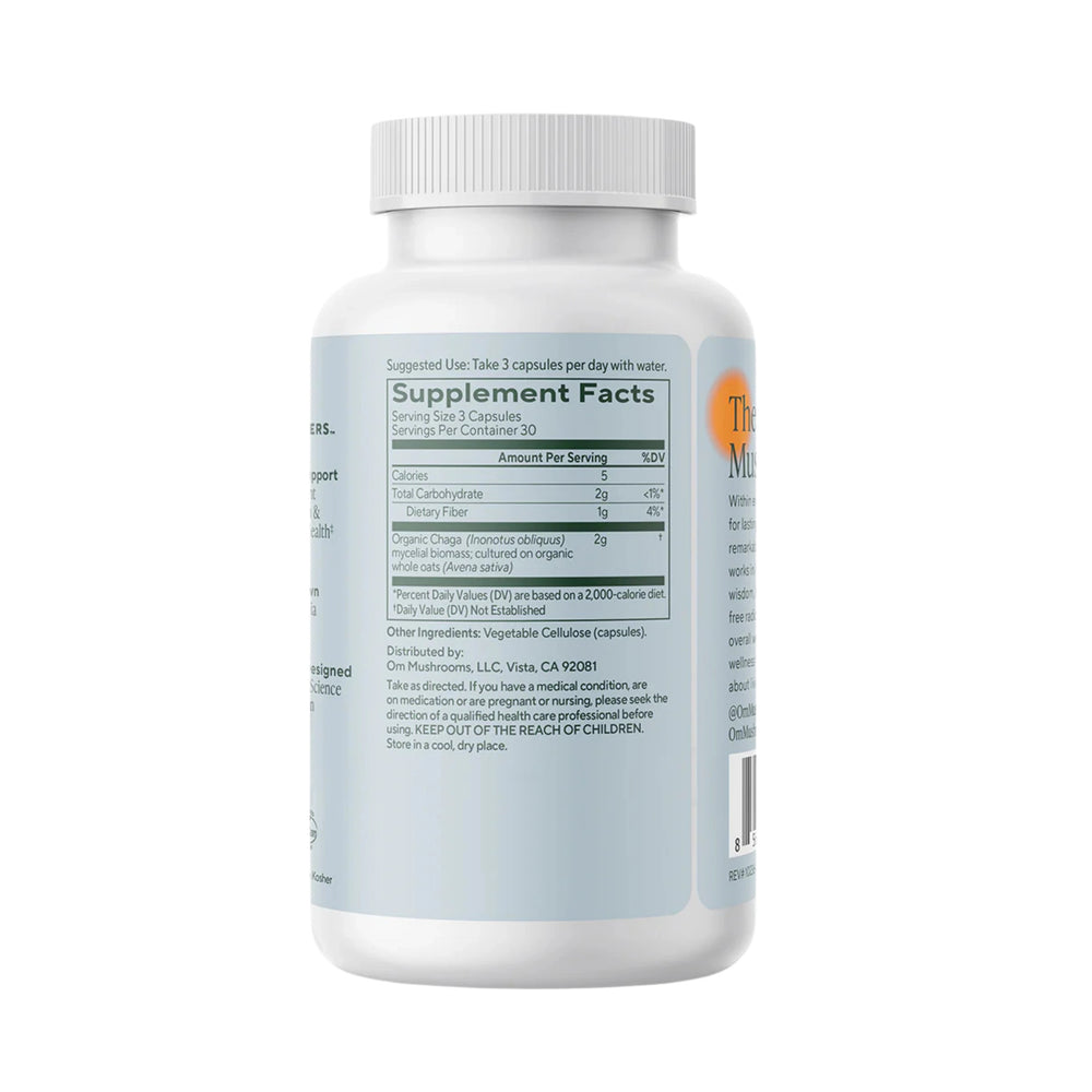 Om Mushrooms, Chaga Mushroom Capsule, 90 Vegetable Capsules