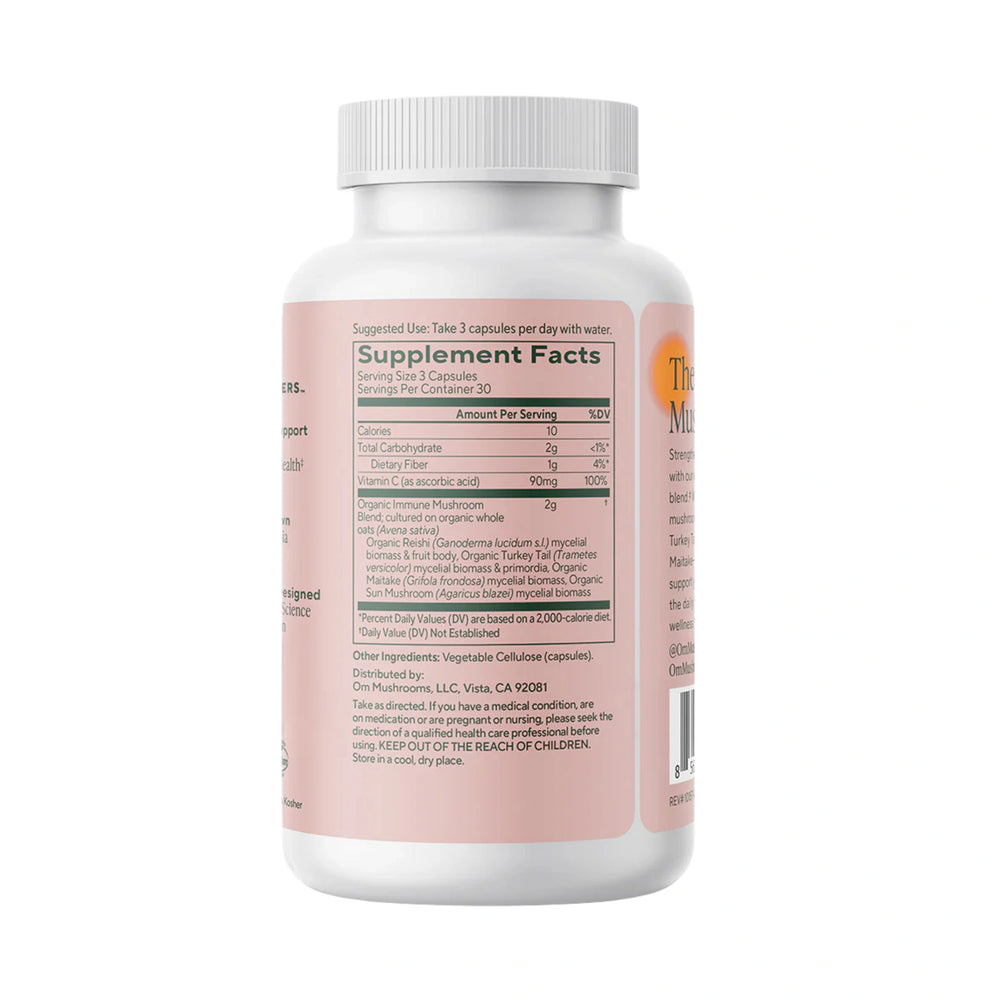 Om Mushrooms, Immune Defense Mushroom Capsules, 90 Vegetable Capsules