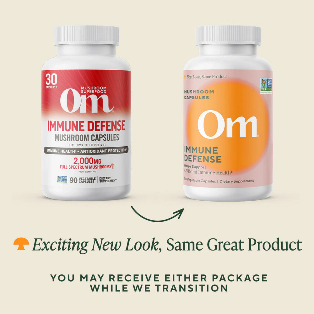 Om Mushrooms, Immune Defense Mushroom Capsules, 90 Vegetable Capsules