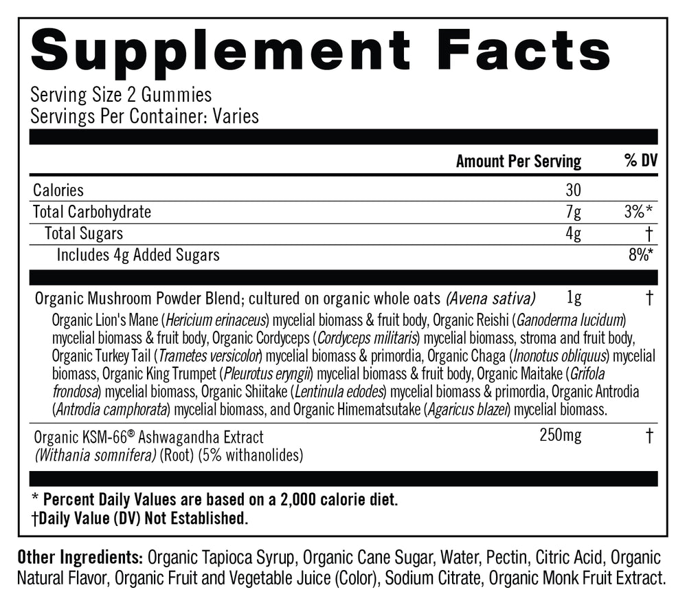 Om Mushrooms, Master Blend, Mushroom Gummies, Mixed Berry, 56 Vegan Gummies