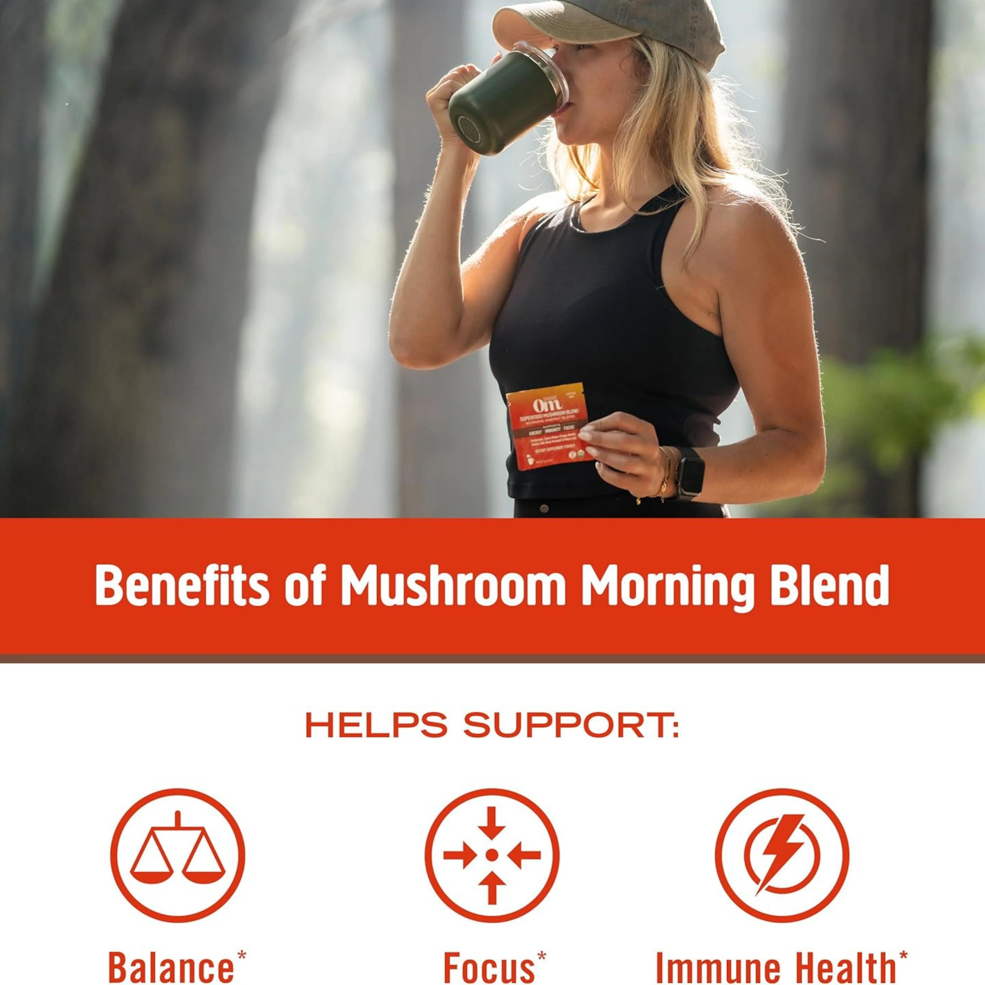 Om Mushrooms, Mushroom Morning Blend, 10 Packets, 8 g Each