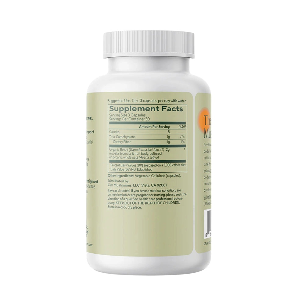 Om Mushrooms, Reishi Mushroom Capsules, 90 Vegetable Capsules