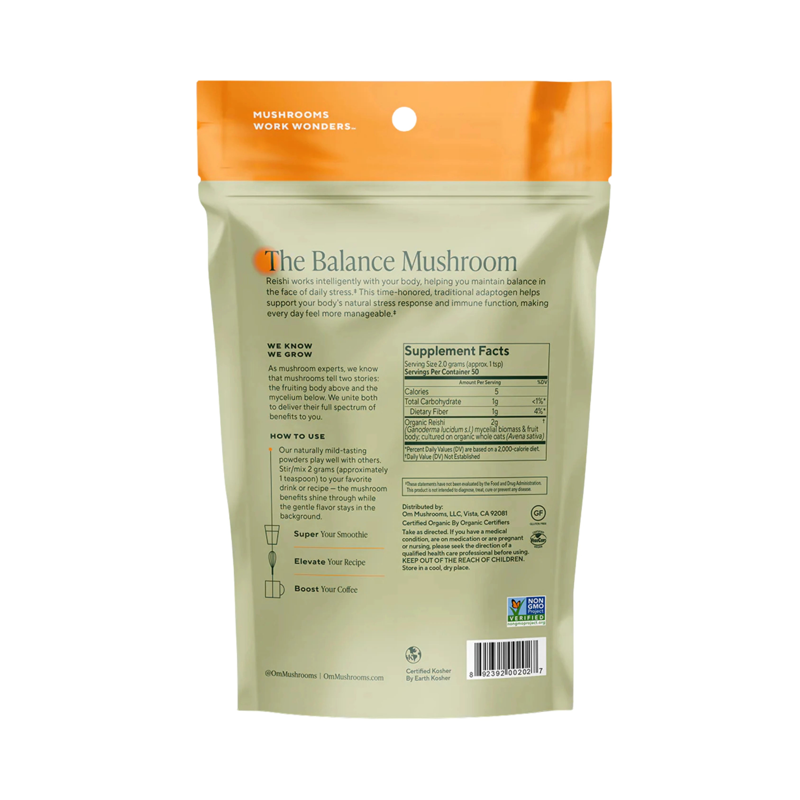 Om Mushrooms, Reishi, Mushroom Powder,  3.5 oz, 100 g