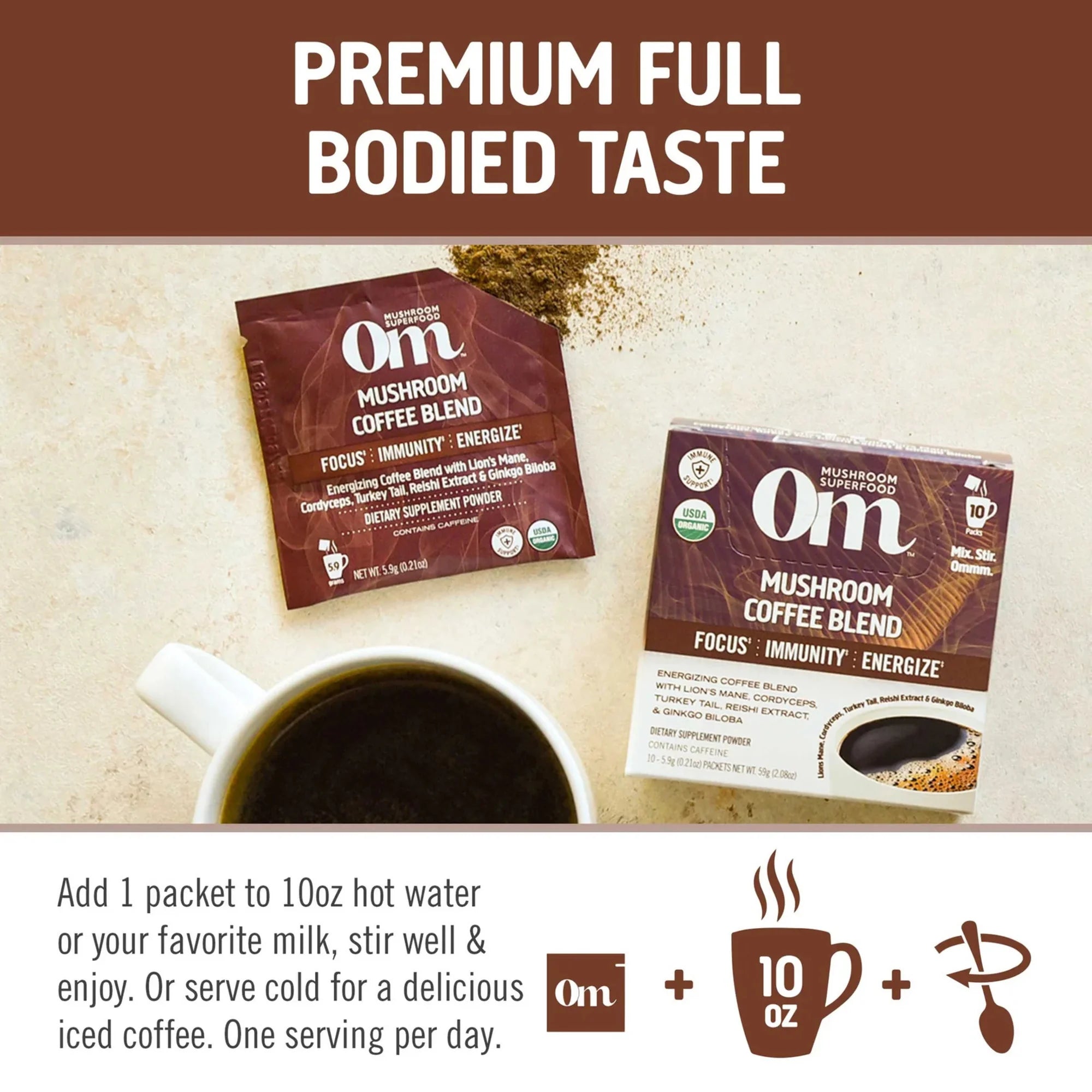 Om Mushrooms, Superfood Mushroom Blend, Coffee , 6.13 oz, 174 g