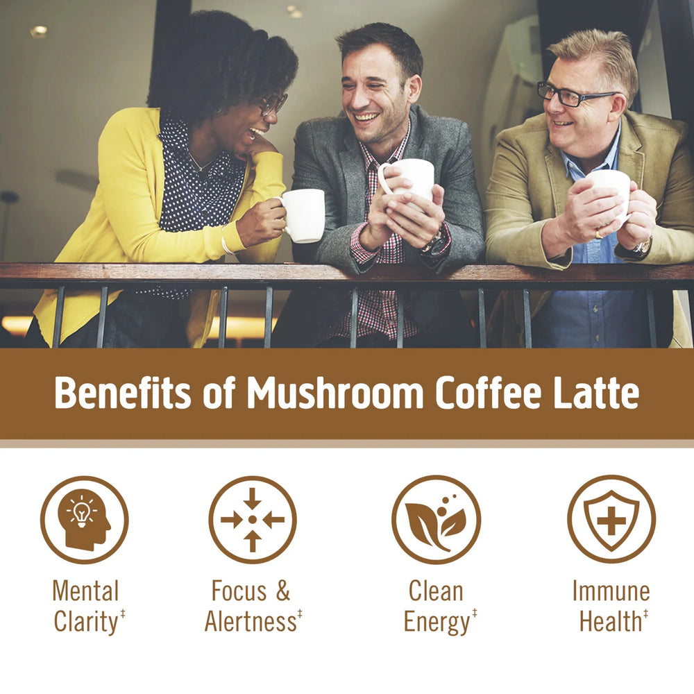 Om Mushrooms, Superfood Mushroom Blend, Coffee Latte, 8.47 oz, 240 g
