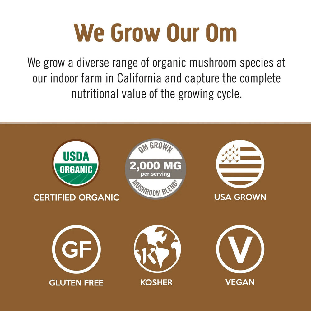 Om Mushrooms, Superfood Mushroom Blend, Coffee Latte, 8.47 oz, 240 g