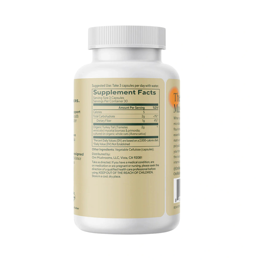 Om Mushrooms, Turkey Tail Mushroom Capsules, 90 Vegetable Capsules