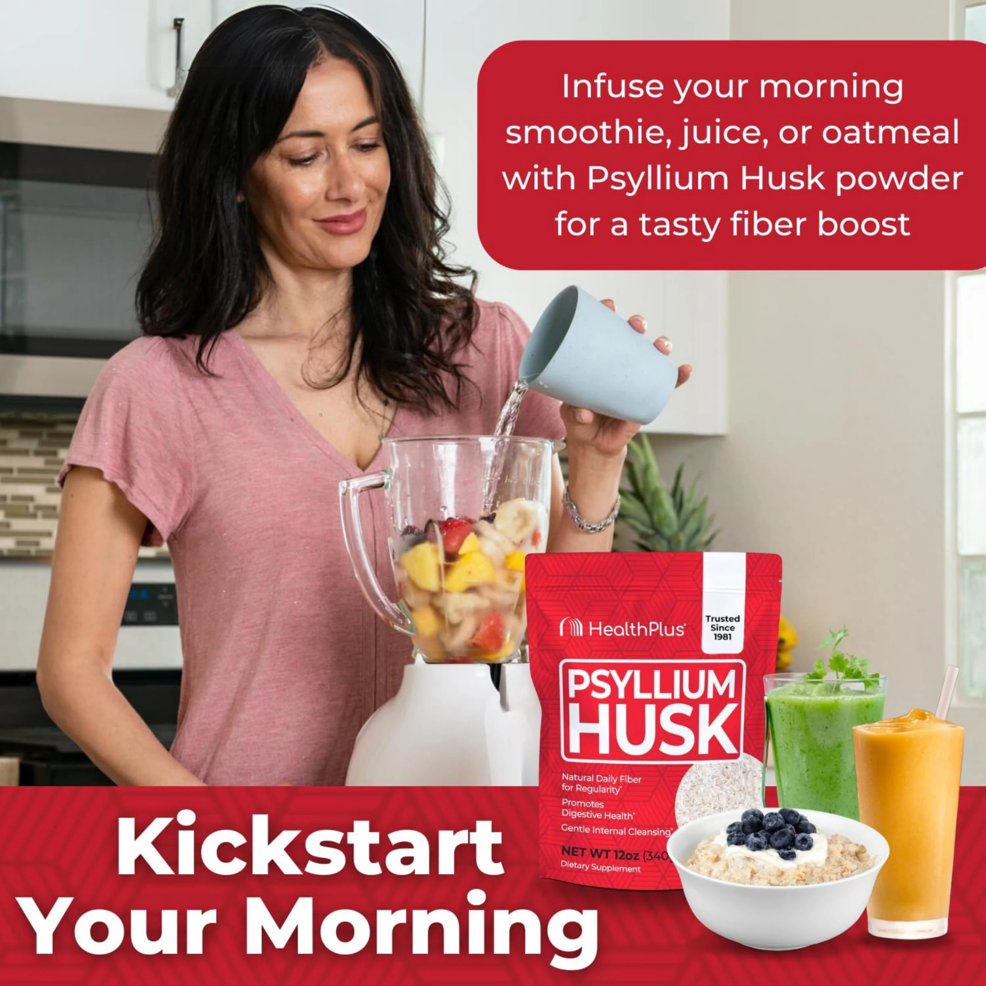 Health Plus, Psyllium Husk, 24 oz, 680 g