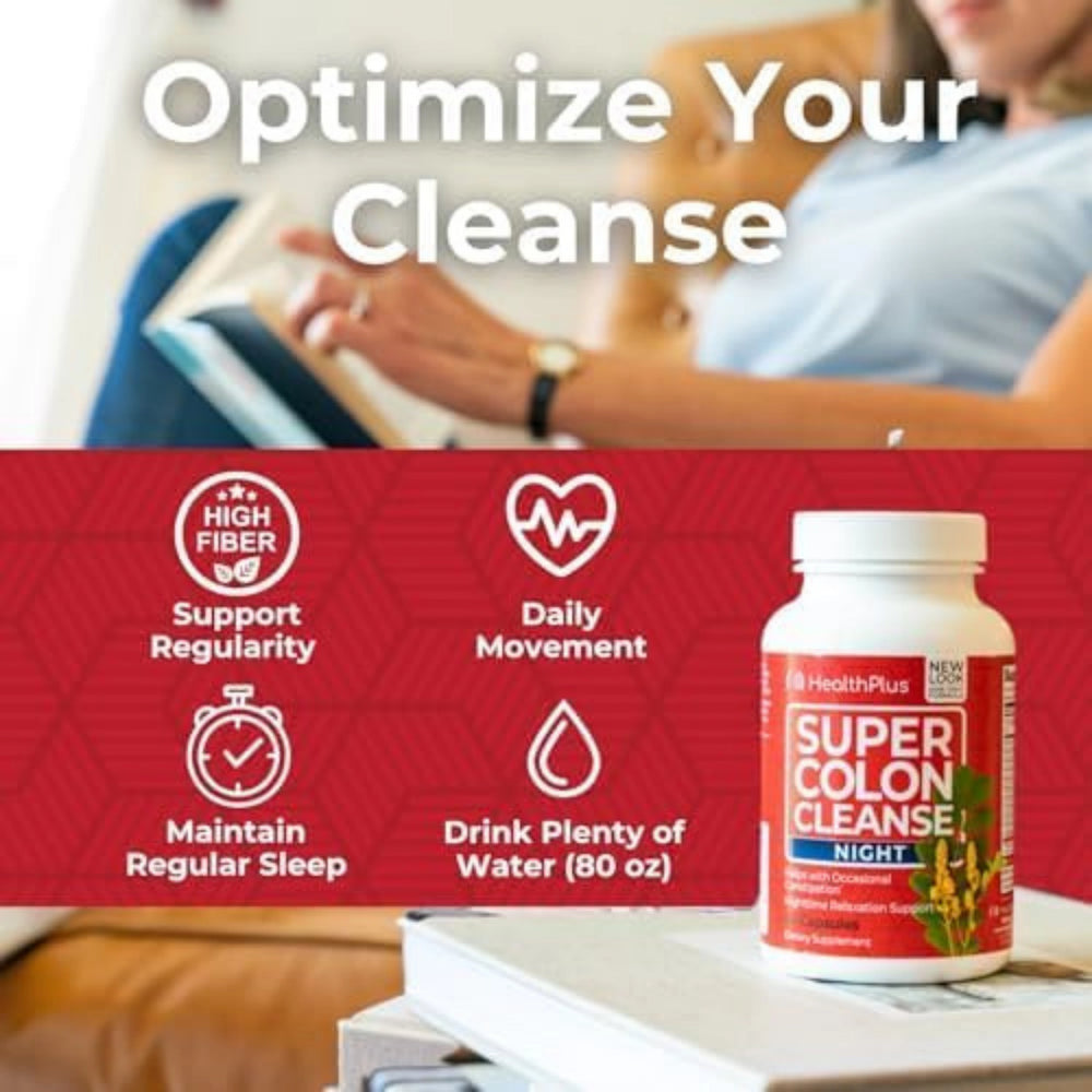 Health Plus, Super Colon Cleanse, Night, 60 Capsules