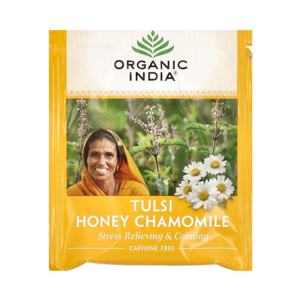 Organic India, Tulsi Tea, Honey Chamomile, Caffeine-Free, 18 Infusion Bags, 1.08 Oz