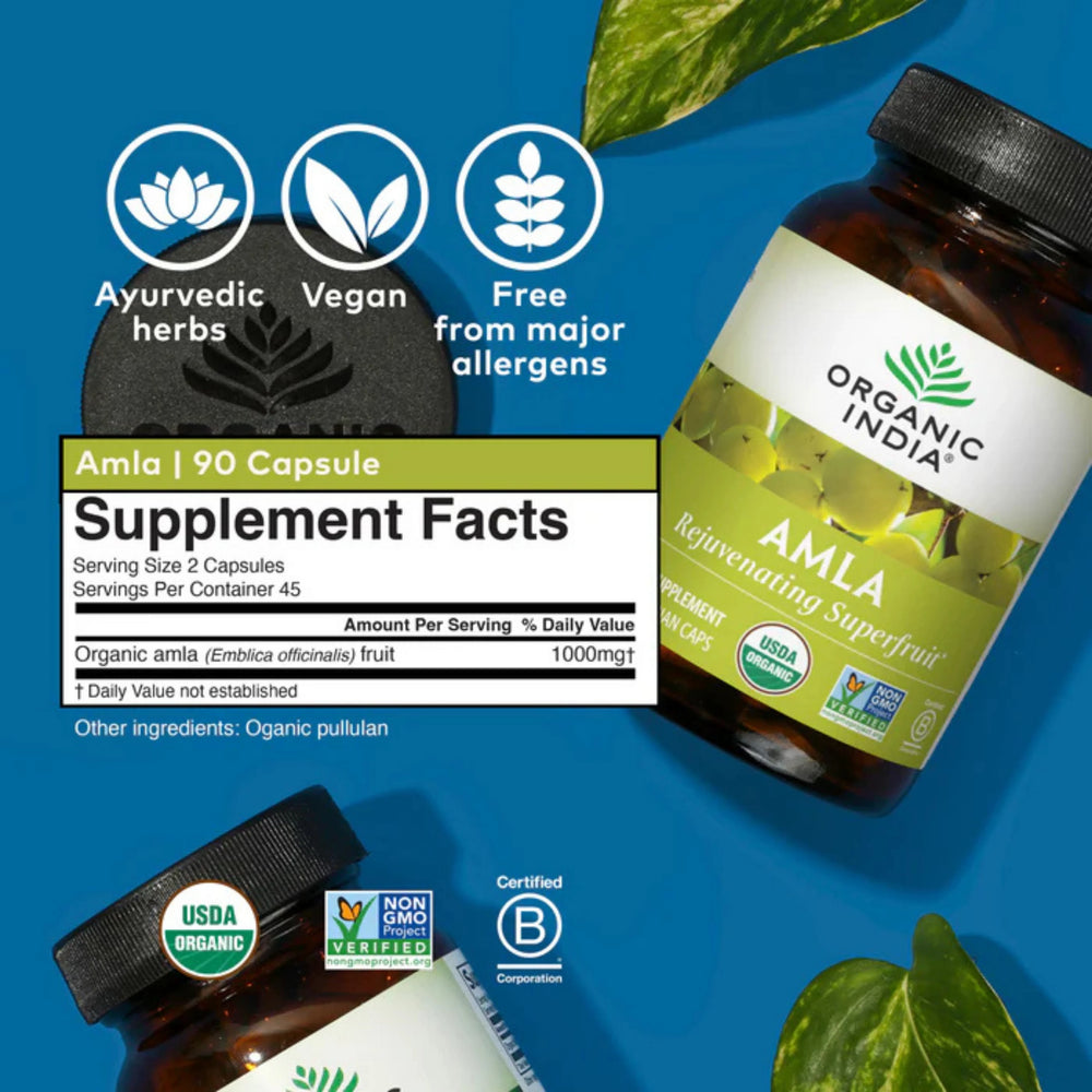 Organic India, Amla, 1,000 Mg, 90 Vegetarian Cap