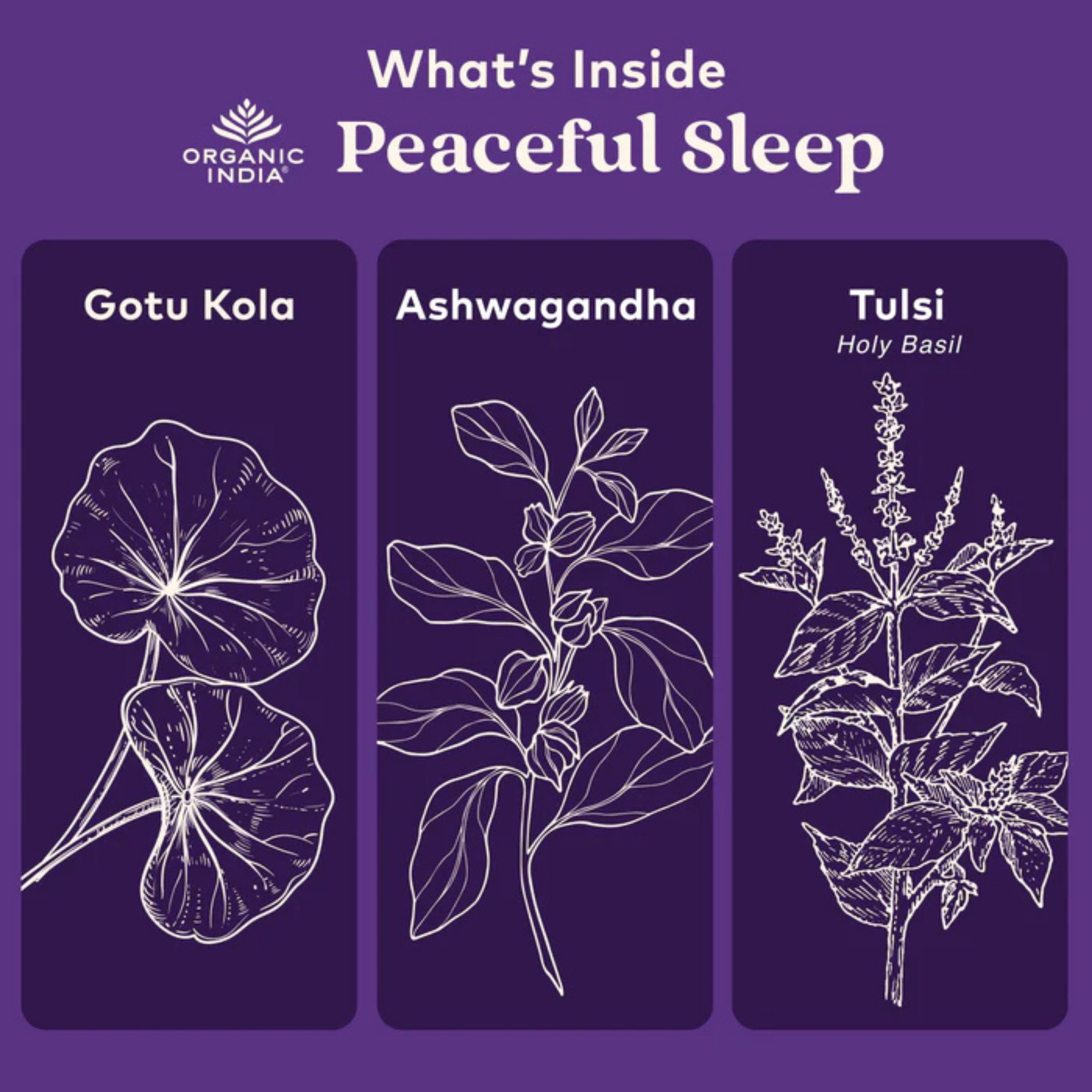 Organic India, Peaceful Sleep, 90 Vegetarian Caps