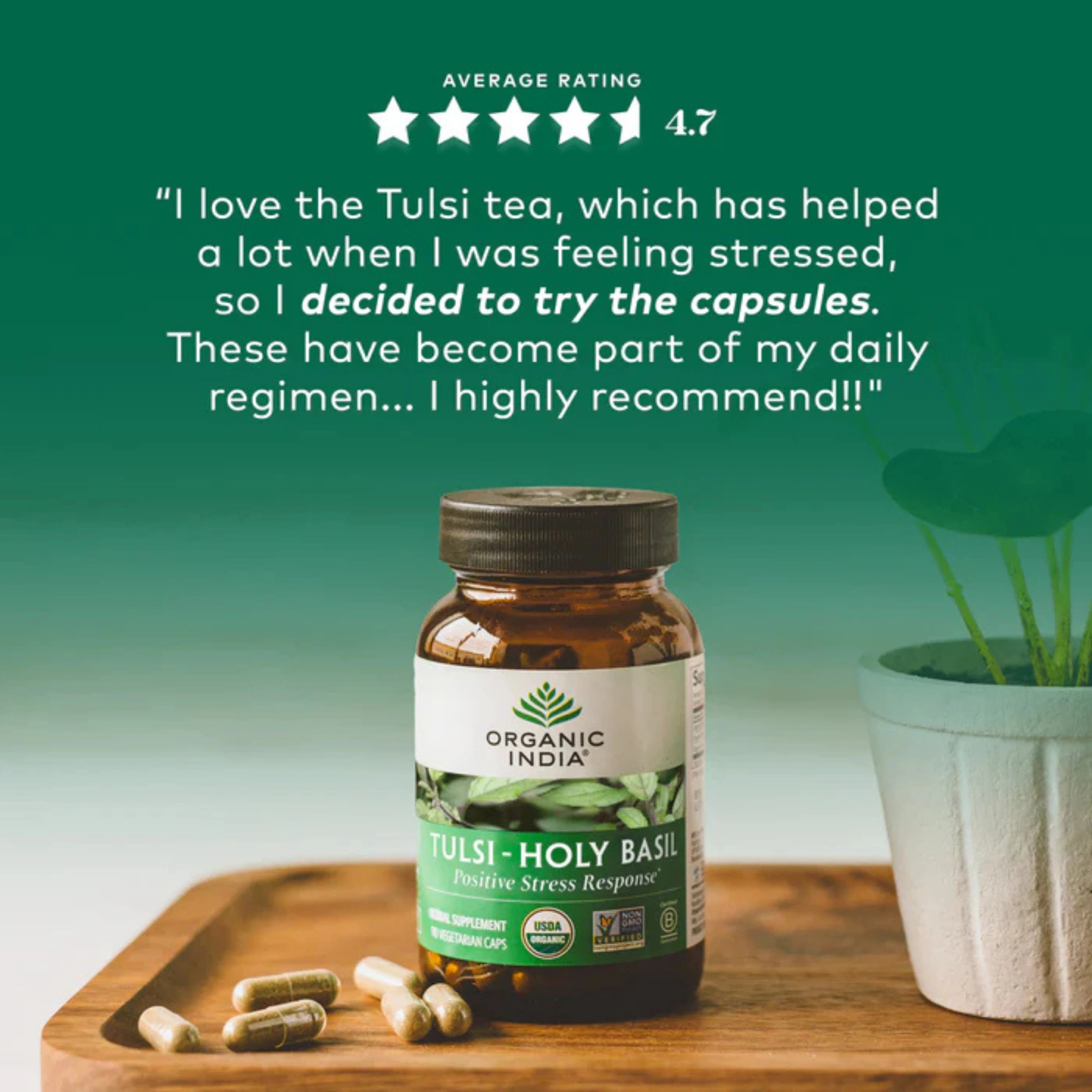 Organic India, Tulsi-Holy Basil, 90 Vegetarian Caps