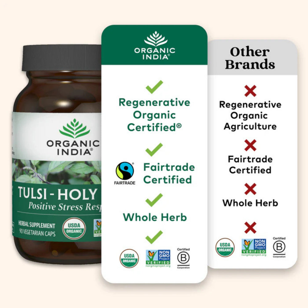 Organic India, Tulsi-Holy Basil, 90 Vegetarian Caps