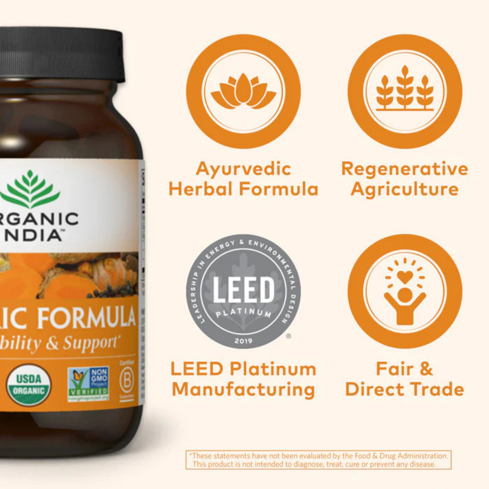 Organic India, Turmeric Formula, 90 Vegetarian Caps